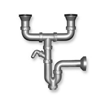 Sifon pro dvojdřez bez přepadu NSP22