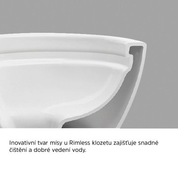 Mereo WC závěsné kapotované, RIMLESS, 495x360x370, keramické, bez sedátka