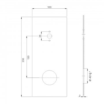 Mereo Kryt hranatý pro podomítkovou baterii s ramínkem, 23x10 cm