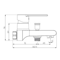 Mereo Vanová nástěnná baterie, Dita, 150 mm, bez příslušenství, chrom