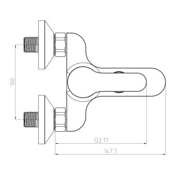 Mereo Vanová nástěnná baterie, Zuna, s keramickým přepínačem, bez příslušenství, chrom