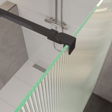 Mereo Sprchová stěna WALK IN, Novea, black ALU, sklo Line