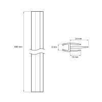 Mereo Stírací lišta na vanové zásteny, spodní pro CK70121K, CK70123K, 75 cm, 1 ks
