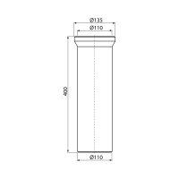 Alcadrain dopojení k WC přímé, DN 110, 400 mm