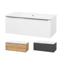 Mereo Mailo, koupelnová skříňka s keramickým umyvadlem 101 cm, chrom madlo