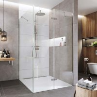 Mereo Sprchový kout, Novea, čtverec, chrom ALU, sklo Čiré, dveře pravé a pevný díl