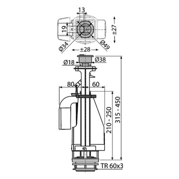 Alcaplast vypouštěcí ventil A08