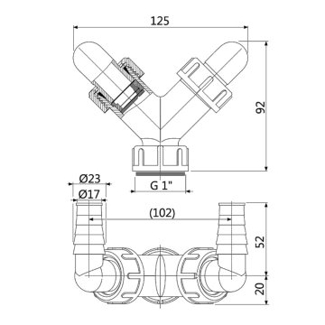 Alcaplast dvojité kolínko s klapkami, P148Z