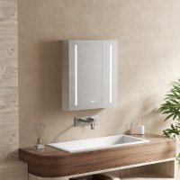 Mereo Koupelnová galerka 60 cm, zrcadlová skříňka, stříbrná
