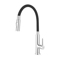 Dřezová stojánková baterie s černým ramenem a sprškou, 70730,0C