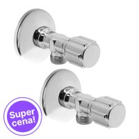 Getmi sada ventilů rohových s vřetenem 1/2"x3/8" pochromovaná mosaz