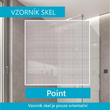 Mereo Sprchový kout  Lima, obdél.,polopivot. dvře, 2xboční stěna,  chrom ALU, sklo Point 6mm
