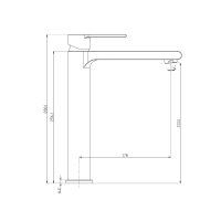 Mereo Umyvadlová stojánková vysoká baterie, Dita, bez výpusti, chrom