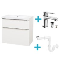 Getmi koupelnová skříňka s litým umyvadlem 81cm, baterií, výpustí a sifonem