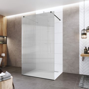 Mereo Sprchová stěna WALK IN, Novea, black ALU, sklo Line