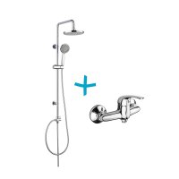 Mereo Sprchová souprava Lila-plastová hlavová sprcha a třípolohová ruční sprcha vč. sprch. baterie 150 mm