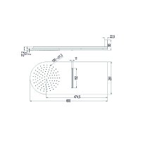 Mereo Talířová sprcha horní, s vodopádem, půlkulatá 600 x 251 mm, nerez CB496