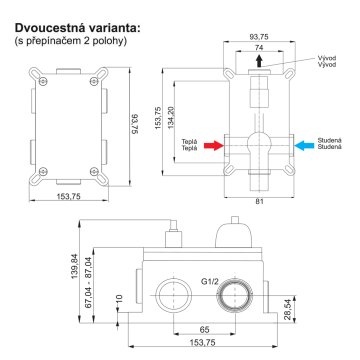 Mereo Sprchový set s dvoucestnou podomítkovou bateríí