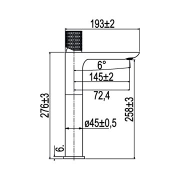 Mereo Umyvadlová stojánková baterie vysoká, diamant, Viana, bez výpusti, chrom