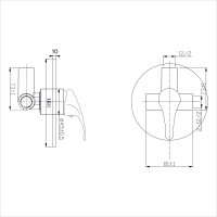Mereo Podomítková baterie s bidetovou sprchou, Lila, Mbox, kulatý kryt, chrom