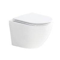 Mereo WC set - Smart flush rimless WC oblé, modul pro sádrokarton, bílé oválné tlačítko