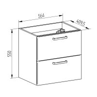 Mereo Leny, koupelnová skříňka s keramickým umyvadlem 60 cm, bíla, nové madlo