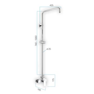 Mereo Sprchová baterie s talířovou kulatou slim sprchou ø 250 mm, nerez