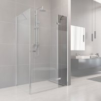 Mereo Fixní sklo, Novea, 14,50 cm, chrom ALU, sklo Čiré, L/P provedení