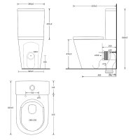 Mereo WC kombi, vario odpad, kapotované, Smart Flush RIMLESS, keramické vč. sedátka