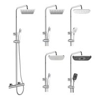 Mereo Termostatická sprchová baterie s talířovou hranatou sprchou