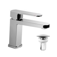 Mereo Umyvadlová stojánková baterie, Mada, chrom, s vyšší pákou, s clic-clac CH02