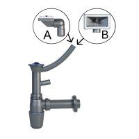 Sifon pro dřez s přepadem NSP49