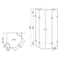 Mereo Sprchový kout, Fantasy, čtvrtkruh, 90 cm, R550, chrom ALU, sklo Čiré - zboží bylo vystaveno