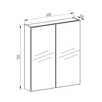 Mereo Koupelnová galerka 80 cm, zrcadlová skříňka, 2x dveře