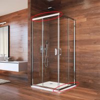 Mereo Vodící profil pro CK608A..K, 80cm, spodní pravý, horní levý, chrom