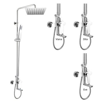 Mereo Vanová baterie s talířovou hranatou slim sprchou 250x250 mm, nerez