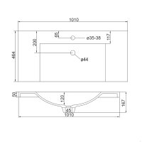 Mereo Nábytkové umyvadlo, 101x46x17 cm, litý mramor, bílé