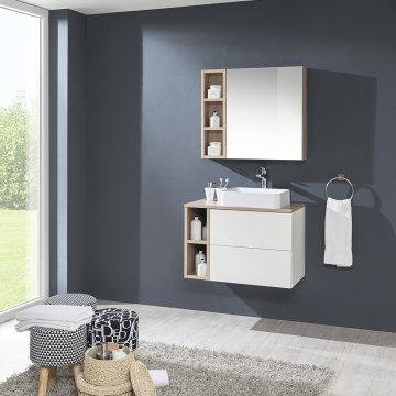 Mereo Aira koupelnová galerka 60 cm, zrcadlová skříňka, dub Halifax