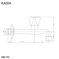 Mereo Nástěnný kohoutek, Kasia, 1/2", chrom