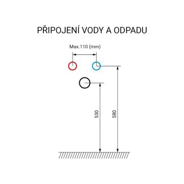 Mereo Mailo, koupelnová skříňka s umyvadlem z litého mramoru 61 cm, bílá, mat, černé madlo