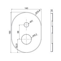 Mereo Kryt oválný pro podomítkovou baterii s přepínačem, 14 x19  cm