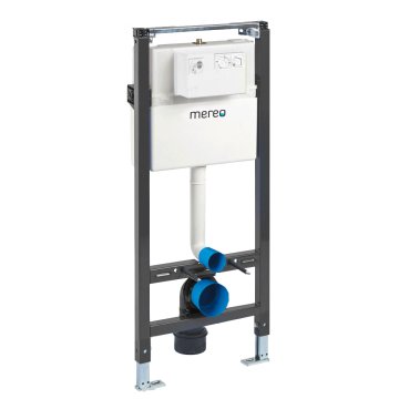 Mereo WC set - Smart flush rimless WC oblé, modul pro sádrokarton, bílé oválné tlačítko