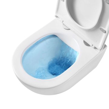 Mereo WC set - Rimless WC oblé, modul pro sádrokarton, bílé oválné tlačítko