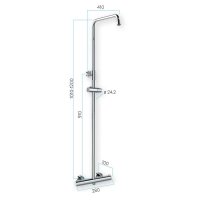 Mereo Termostatická nástěnná sprchová baterie se sprchovou soupravou bez přísluš. (talíř, sprcha, hadice)