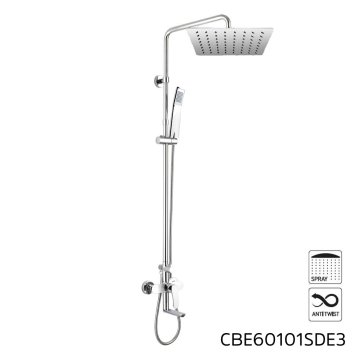 Mereo Vanová baterie s talířovou hranatou slim sprchou 300x300 mm, nerez