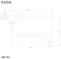 Mereo Umyvadlový kohoutek nástěnný, Kasia, s ramínkem otočným ø 18 mm - 200 mm, chrom