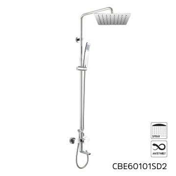 Mereo Vanová baterie s talířovou hranatou slim sprchou 250x250 mm, nerez