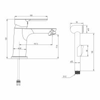 Mereo Umyvadlová stojánková baterie Zuna s bidetovou sprchou