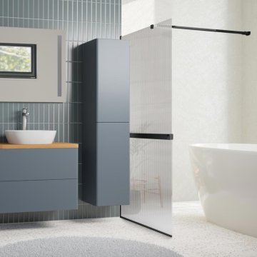 Mereo Sprchová stěna WALK IN, Novea, black ALU, sklo Line