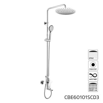 Mereo Vanová baterie s talířovou kulatou slim sprchou ø 300 mm, nerez